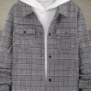 Plaid Flap Pocket Overcoat